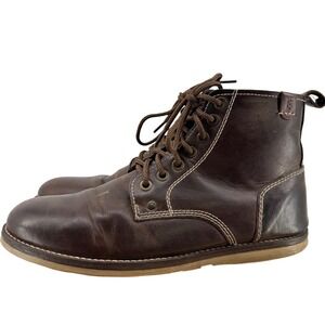 Crevo Ranger Dark Brown Leather Lace Up Ankle Boots Men's Size 10.5